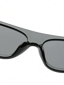 1 件男女通用时尚金属铰链猫眼时尚眼镜，带水钻和水滴形镜框 - 黑色 - 查看 5