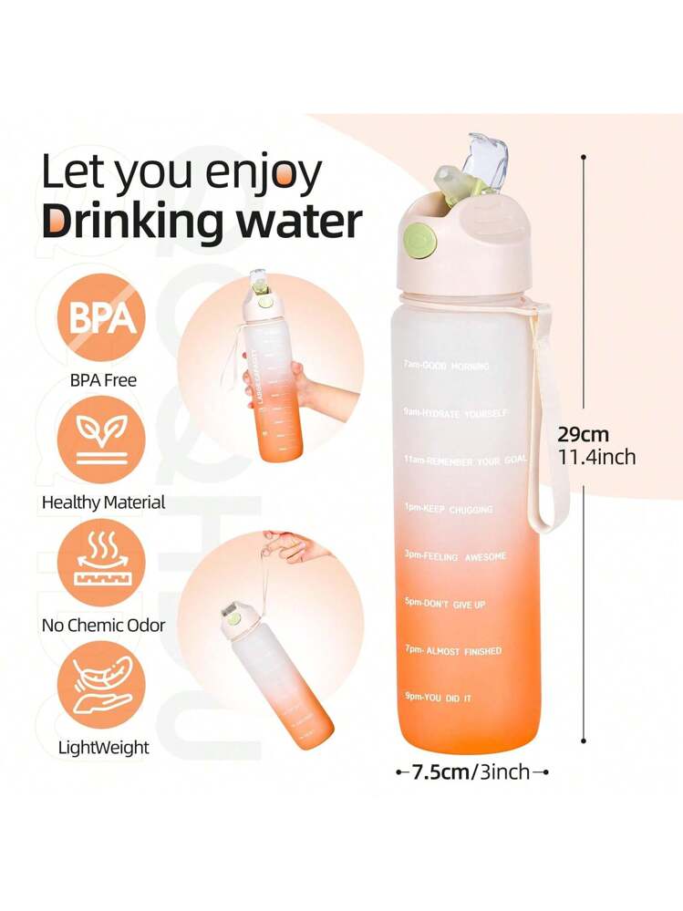 Borraccia Palestra 3 Litri senza BPA, Borraccia Acqua Grandi con Cannuccia, per Casa, Campeggio e Esterno (Nero