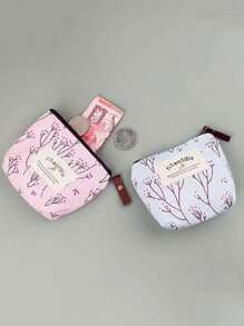 1PC Mini Simple Pattern Coin Purse, Zipper Portable Storage Pouch, Lightweight Earphone Bag(Zipper Random)(Lining Color Random) - Pink - View 4