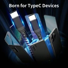 Eettvekd 2入裝3英尺/6英尺60w Usb C To Usb C充電線,usb C To C類型快速充電線,兼容iphone 15/plus/15 Pro/pro Max,三星galaxy S23/s22/21,note20 Ultra10,macbook Air/pro13等設備（黑色和灰色） - 黑灰 - 查看 2