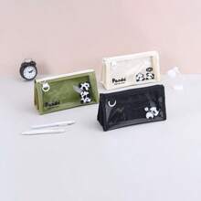 1個可愛的熊貓透明鉛筆盒,學生文具收納盒 - 米色 - 查看 1