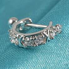 1 Pieza Anillo De Cartílago De Trago De Oreja De Acero Inoxidable Con Herradura De Circonitas Cúbicas, Piercing De Cartílago De Brazalete De Trago, Aro En Helix, Rook, Pendientes De Lóbulo - Como se muestra en la imagen - Ver 9