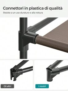 SONGMICS Guardaroba in Tessuto, Armadio Portatile per Camera da Letto, Appendiabiti con Copertura in Tessuto, Portabiti, 45 x 150 x 175 cm, 12 Scomparti, Struttura in Metallo, Tortora, Ritorno a Scuola - Tortora - Visualizzare 6