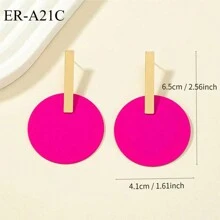 1對時尚新款幾何大圓圈耳環 - 彩色 - 查看 11