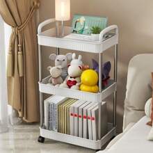 1pc 3/4/5-Layer Storage Rack, Bedside Shelf, Floor-Standing Shelf, Bathroom Shelf, Kitchen Cart With Narrow Gap, Wide Bookshelf, Snack Shelf Cart - White - View 8