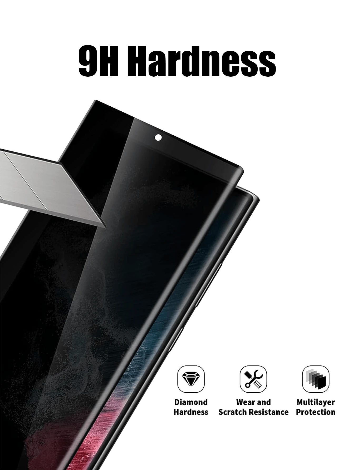 2 peças de vidro protetor de tela de privacidade para Samsung Galaxy