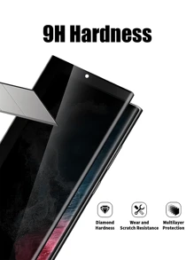 2 Stücke Anti-Spion gehärtetes Glas Bildschirmschutz kompatibel mit Samsung Galaxy S21/S22/S23/S24 Ultra/S24 FE, kratzfest, stoßfest, wasserdicht, Geschenk für Geburtstag, Familie, Freunde, Handyzubehör