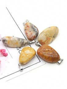 5 件/套天然石吊坠不对称形状紫水晶饰品 DIY 女士男士珠宝制作配饰日常礼物 - 1.5x2.5厘米 - 查看 6