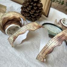 Vintage Japanese Paper Washi Tape, Burnt Yellow Color, For Scrapbooking, Journaling, Diy Crafts, With Unique Charred Design - Multicolor - View 5