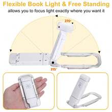 Rechargeable Reading LED Light,Usb Book Clip Light Folding Book Clip Light - White - View 3