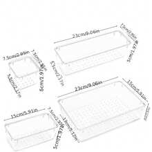 4入組,8入組,13入組,25入組透明寵物桌面收納盒,多功能組合抽屜式收納盒,適用於廚房櫃台,梳妝台,浴室櫥櫃,辦公桌等 - 無色 - 查看 2