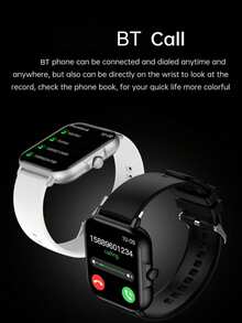 智慧手錶 Led高清螢幕支援多國語言計步、距離、卡路里、心率/血壓/血氧監測、bt電話、音樂、溫度測量、睡眠監測、來電提醒、簡訊提醒、社交應用程式資訊提醒、鬧鐘提醒、久坐提醒、更多運動等功能 - 灰色 - 查看 4