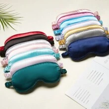 1 件桑蚕丝睡眠眼罩和眼罩，带松紧带/头带，柔软眼罩，适合夜间睡眠、旅行、午睡，适合旅行飞机飞行，适合卧室、旅行、办公室、学校，男孩情人节心形情人节、女士情人节礼物，生日男朋友女朋友 - 紫色 - 查看 7