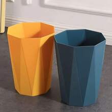 1個大容量便攜式車庫垃圾桶,創意簡約塑料垃圾籃,適用於浴室,臥室,客廳家用垃圾桶 - 黃色 - 查看 4