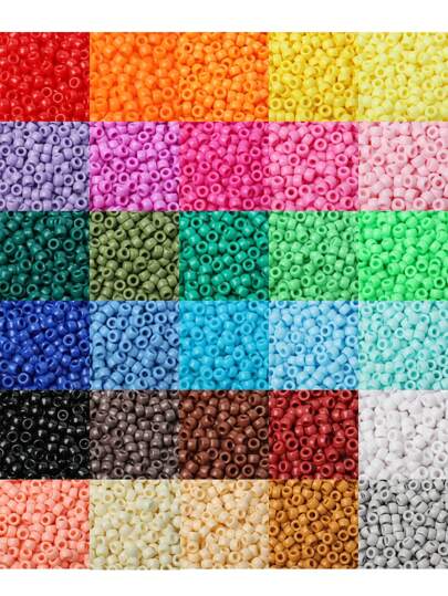 100 st/lot 6*9 mm rund färgglad ponny distanspärla Akryl Dreadlocks Stora hål Pärlor för gör-det-själv smycken Armband Halsband Hantverkstillbehör