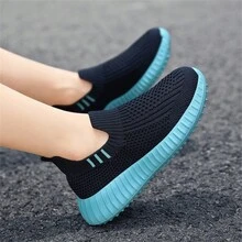 女士透氣低幫運動休閒鞋,跑步鞋,輕量舒適運動鞋 - 藍色 - 查看 7