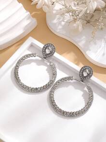 1 對全水鑽裝飾字母耳環 - 白色 - 查看 6