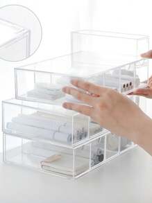 Organizador Multifuncional De 4 Camadas Caixa De Armazenamento De Cosméticos Gaveta Acrílica Transparente - Transparente - Visão 6