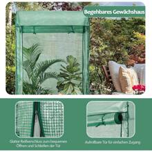 Greenhouse Balcony, Foil Greenhouse Winterproof, Tomato House Garden Greenhouse For Flowers & Plants (PE, 100 X 50 X 170 Cm) - Green - View 2