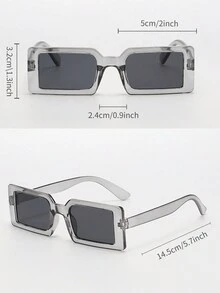 5 片裝時尚方形塑膠框女士眼鏡帶裝飾 - 彩色 - 查看 4