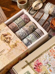 20 Piezas De Cinta Adhesiva Washi Para Decoración De Diario Con Sello Dorado Ambientado En Galaxias Lejanas - Rosa - Ver 12