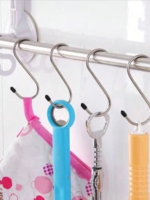 4入組重型不銹鋼雙s形掛鉤,金屬s形掛鉤,適用於廚房,衣物,鍋具,餐具,盆栽,毛巾,園藝工具 - 銀色 - 查看 4