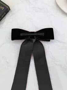 Bow Decor Alligator Hair Clip - Black - View 7