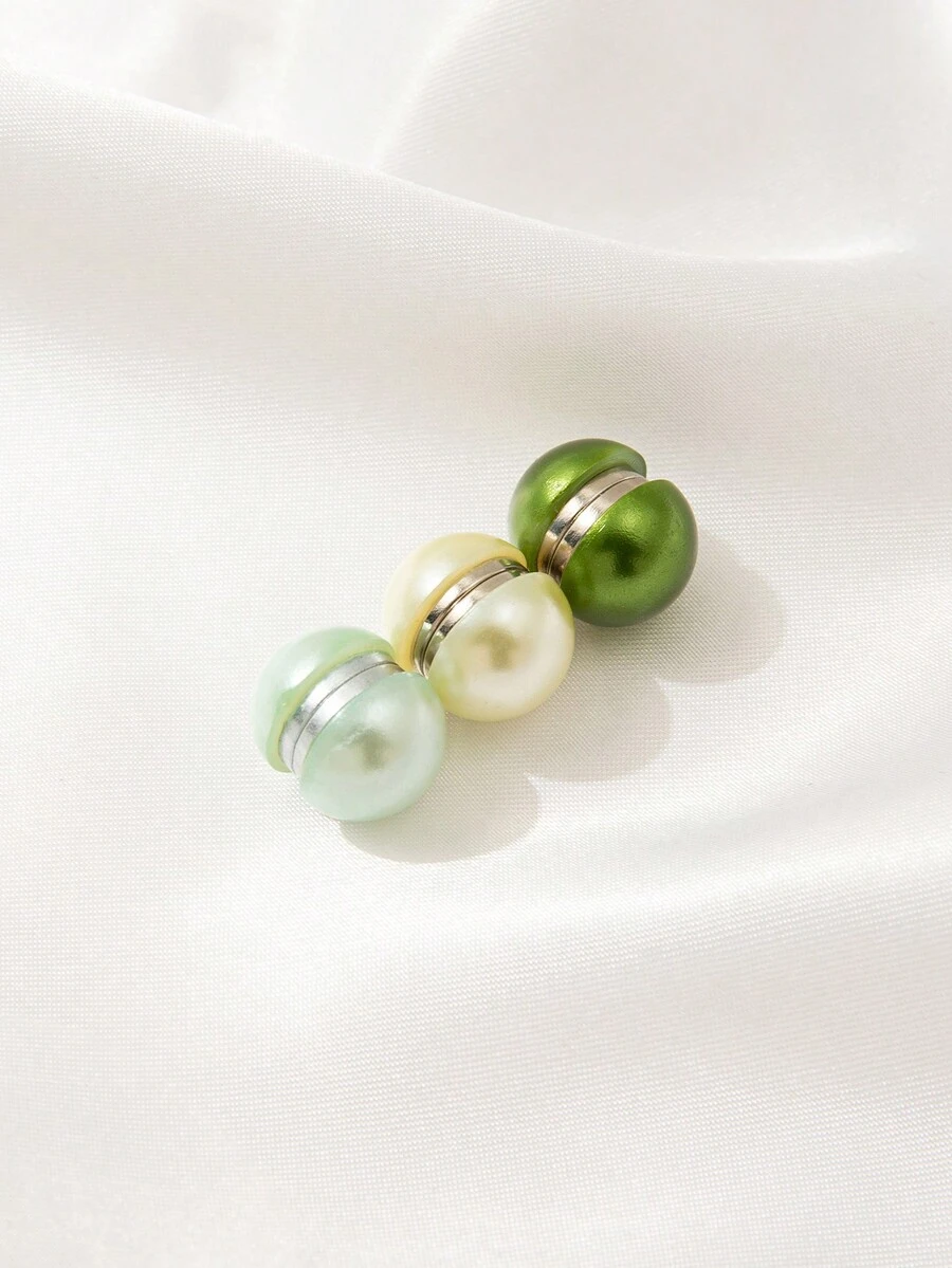 3pairs Women's Scarf Clips, Magnetic Clasp For Headscarf, Hijab - Multicolor - View 1