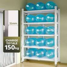 Estantería de almacenamiento de estante de metal plegable de 5 niveles, resistente, con ruedas, sin ensamblaje, se mueve fácilmente, estantes organizadores, ideal para garaje, cocina, portátil y soporta hasta 1000 libras