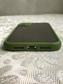 1入組拼色框iphone手機殼 - 軍綠色 - 查看 4