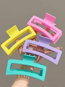 1-4 件女士方形轻质塑料发夹，适合日常使用、淋浴、造型等。休闲多巴胺、发饰、爪夹、发夹、夏季发夹、学校用品、大学 - 彩色 - 查看 15