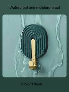 2入組純色自粘多功能浴室毛巾掛鉤,不需鑽孔 - 綠色(2個) - 查看 5