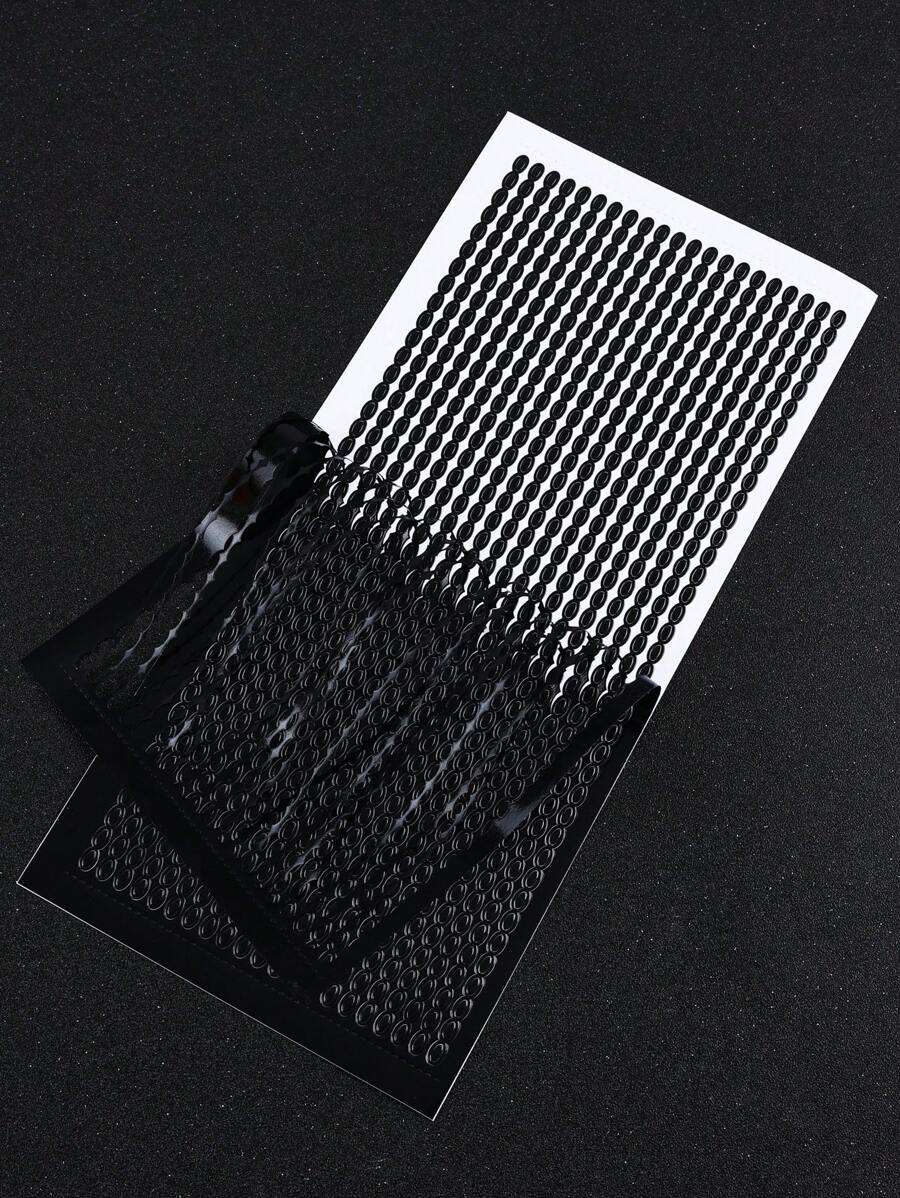 1 Pièce Autocollant Doré / Argenté À Marquage À Chaud, Design De Chaîne Noire, Convient Pour Scrapbooking Diy Albums, Décoration De Boîte-cadeau - Multicolore - Voir 1