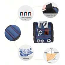 1 件,磁性腕帶帶固定螺絲,三排 6 塊磁鐵,男士工具禮品,機械和電工手腕磁鐵工具或螺絲支架,強力磁性手腕,電動木工多功能工具,吸釘小五金工具,護腕帶指甲鎬、給爸爸的生日禮物、感恩禮物、旅行套裝(線條顏色隨機) - 彩色 - 查看 8
