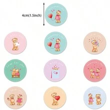 1 Set/90pcs Valentine's Day Themed Decorative Sticker, Including Rose Patterns, Gift Bag Seals, Etc. Wedding Party Gift Bags - Multicolor - View 4