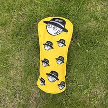 1入黃色創意有趣的刺繡圖案高爾夫球杆套,1號木球杆套,公路木球杆套,混合木球杆套 - 黃色 - 查看 2