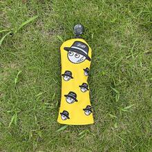 1入黃色創意有趣的刺繡圖案高爾夫球杆套,1號木球杆套,公路木球杆套,混合木球杆套 - 黃色 - 查看 4