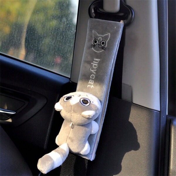 1pc Car Seat Belt Shoulder Cover, Cute Cartoon Car Accessories, Thickened Shoulder Pads For All Seasons