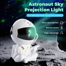 Astronaut Starry Sky Colorful Projector Lamp Starry Atmosphere Night Light Usb Plug And Play, Star-Based Guitar Model Remote Control 180° Head Magnetic Adjustable Laser Nebula Lamp Astronaut Ornament - White - View 4