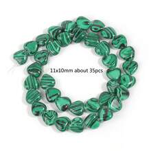 11x10 毫米心形天然瑪瑙拉長石東陵石英珠散裝間隔珠用於製作珠寶 Diy 發現物 - 11x10mm about 35pcs - 查看 9