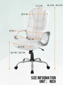 Office Chair Cheap Desk Chair Ergonomic Computer Chair With Lumbar Support Arms Headrest PU Leather Modern Rolling Swivel Executive Chair For Back Pain Women Men Adults - 白色 - 查看 2
