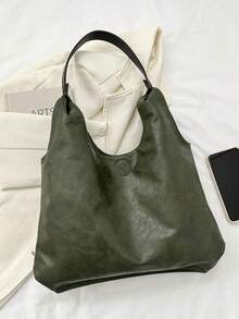 Fashionable Korean Style Handbag, Autumn Winter New Arrival, Ins Shoulder & Tote Bag For Women - Green - View 3
