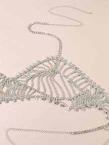 1入性感時尚鑽石三角泳衣胸鏈腰鏈 - 白色 - 查看 6