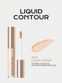 MISTINE 奶油修容棒液體美黑和高光臉部化妝,筆奶油質感遮瑕棒,簡單的至創造A自然啞光整理 - 月光白 - 查看 2