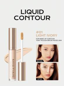 MISTINE 奶油修容棒液體美黑和高光臉部化妝,筆奶油質感遮瑕棒,簡單的至創造A自然啞光整理 - 月光白 - 查看 1