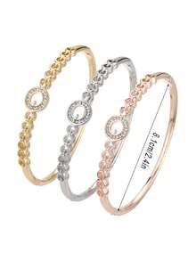 1 件時尚豪華女手鍊與手鍊,個性酷炫,設計獨特 - 玫瑰金 - 查看 5