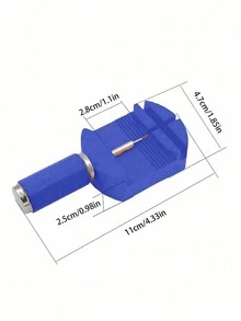 1入組藍色手錶錶帶環針拆卸器輔助工具套件,含針/彈簧推子/鋼釘,適用於錶匠 - 藍色 - 查看 4