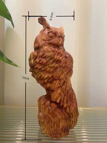 這是一個擁有靈魂和智慧的夜間守護者貓頭鷹雕像 - 香椿木 - 查看 2