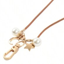 Eyeglasses Holder Leather Moon And Star Necklace - VÀNG MỜ NÂU NHẸ - Xem 3