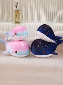 Bobbybear 1只彩虹星空鯨魚毛絨玩具,創意鯨魚海洋館枕頭,羽絨家居裝飾,水族館魚主題生日禮物 - 藏蓝色 - 查看 10